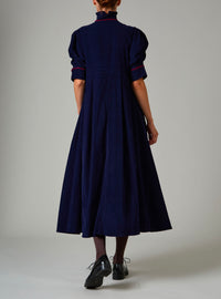Venetia Dress - Balkanic Embroidery - Navy / Red