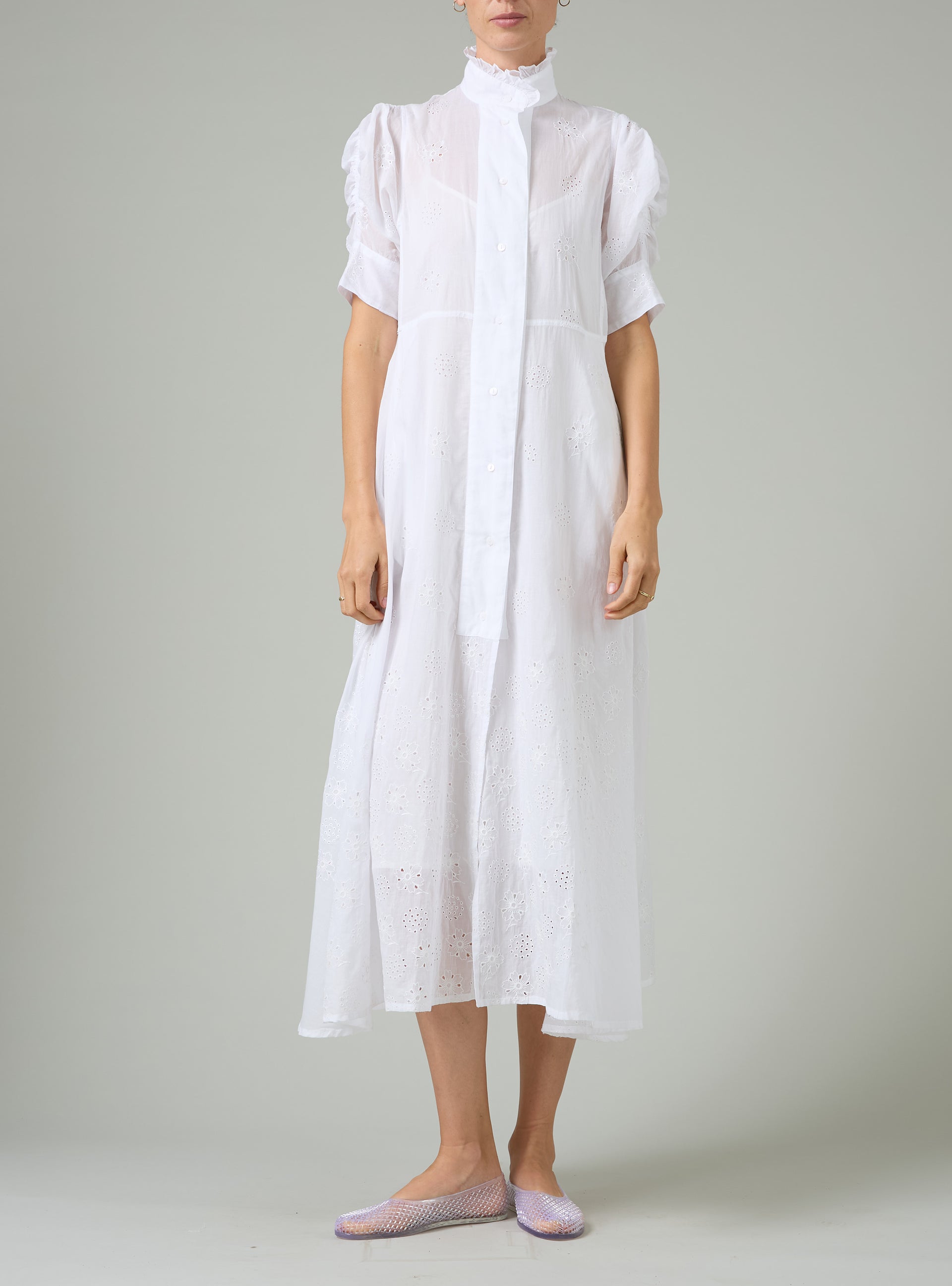 Venetia Dress - Off-White - Floral Eyelet L Venetia Dress - Off-White - Floral Eyelet L
