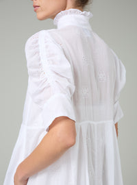 Venetia Dress - Off-White -  Floral Eyelet