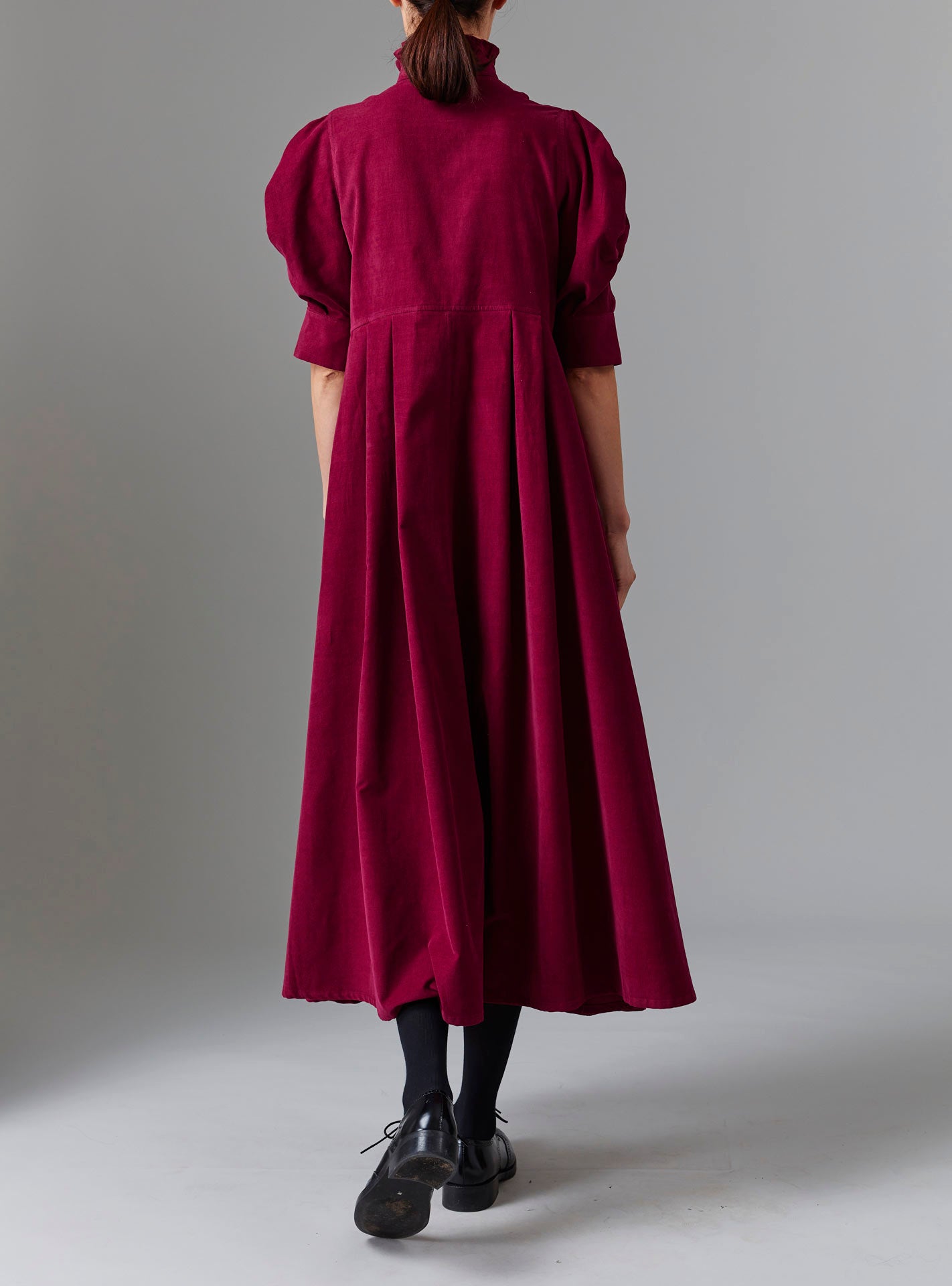 Back view Venetia Plum Dress - Tirolean Cord by Thierry Colson