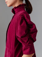 Close up view of Venetia Plum Dress Sleeve - Tirolean Cord by Thierry Colson