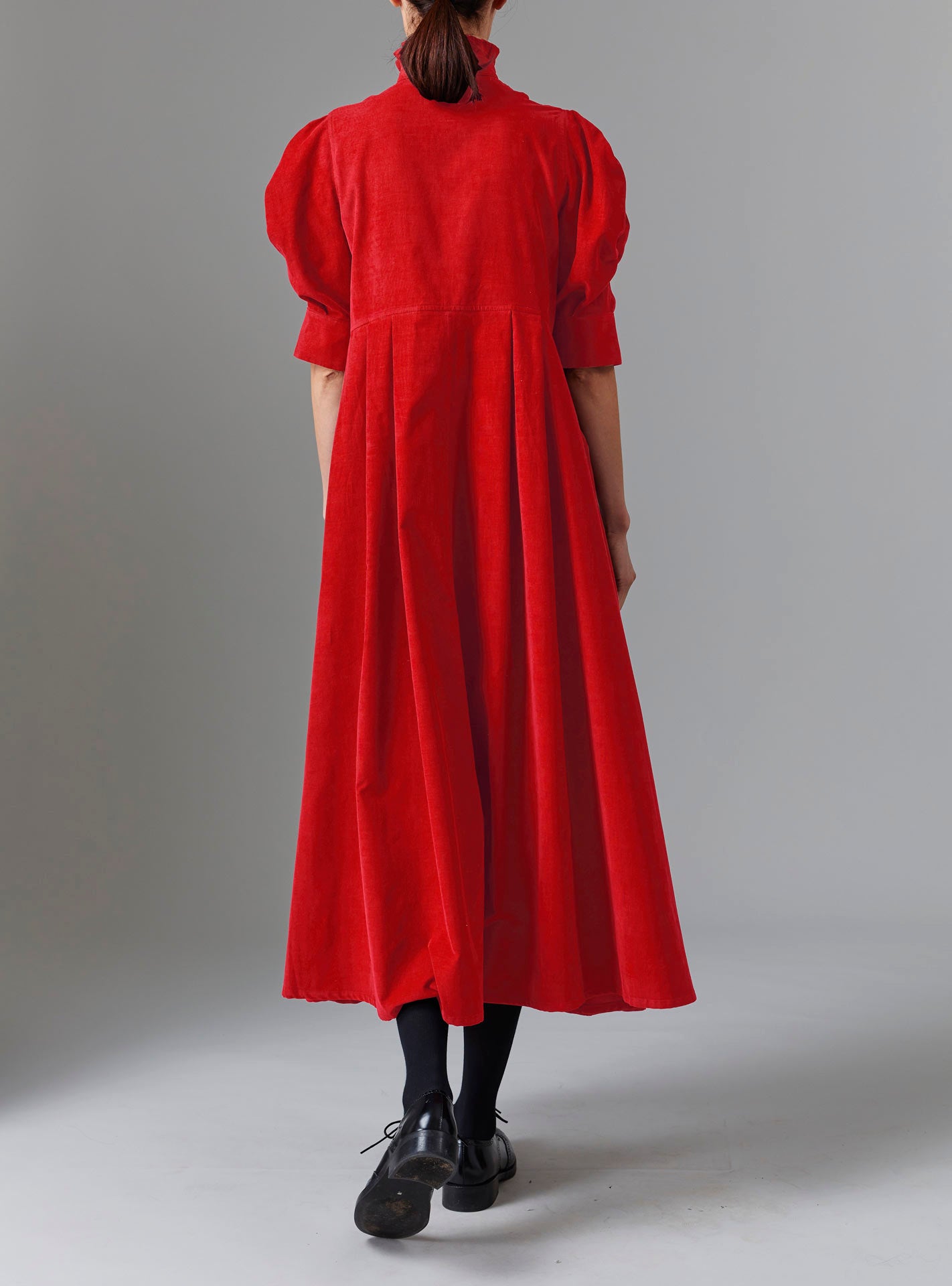 Back view of Venetia Red Dress - Tirolean Cord by Thierry Colson