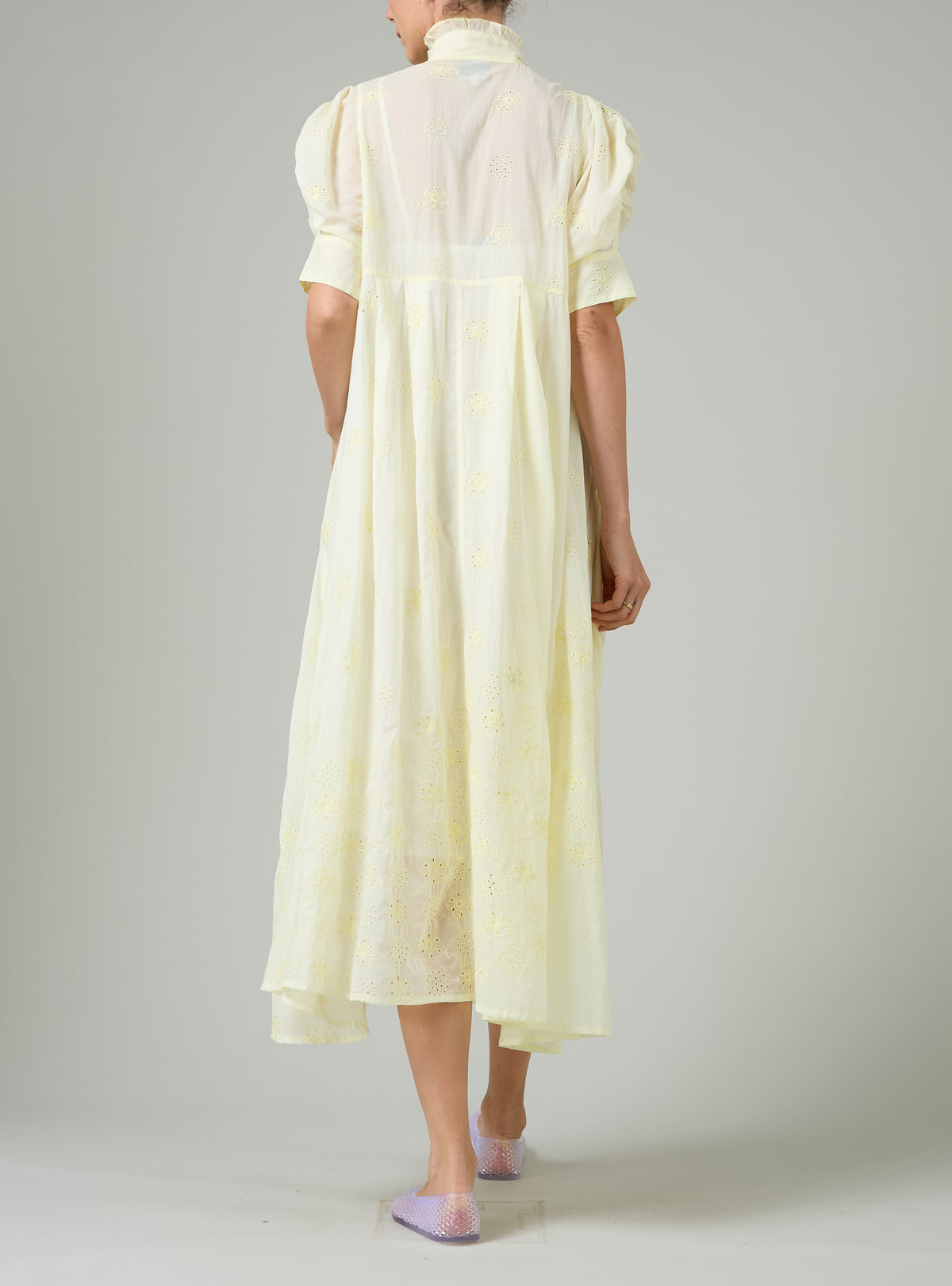 Venetia Dress - Tender Yellow - Floral Eyelet
