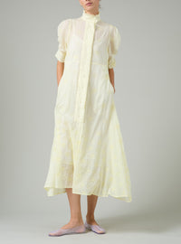 Venetia Dress - Tender Yellow - Floral Eyelet
