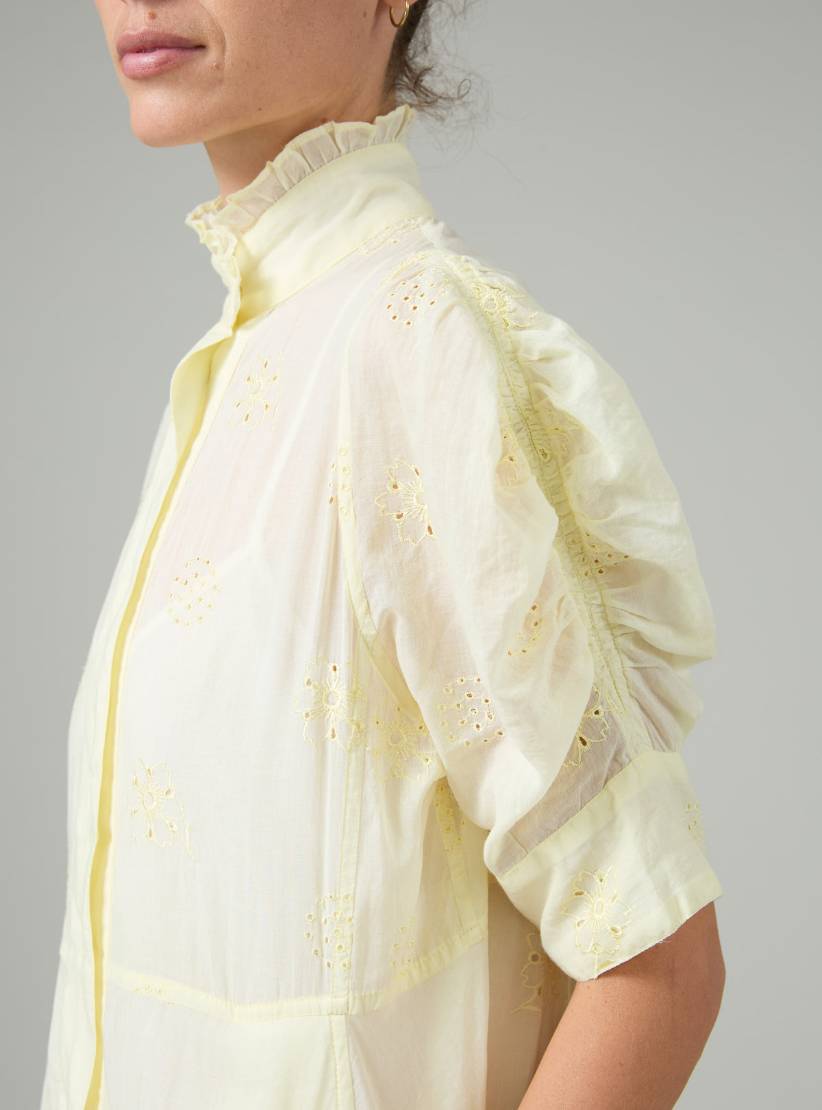 Venetia Dress - Tender Yellow - Floral Eyelet