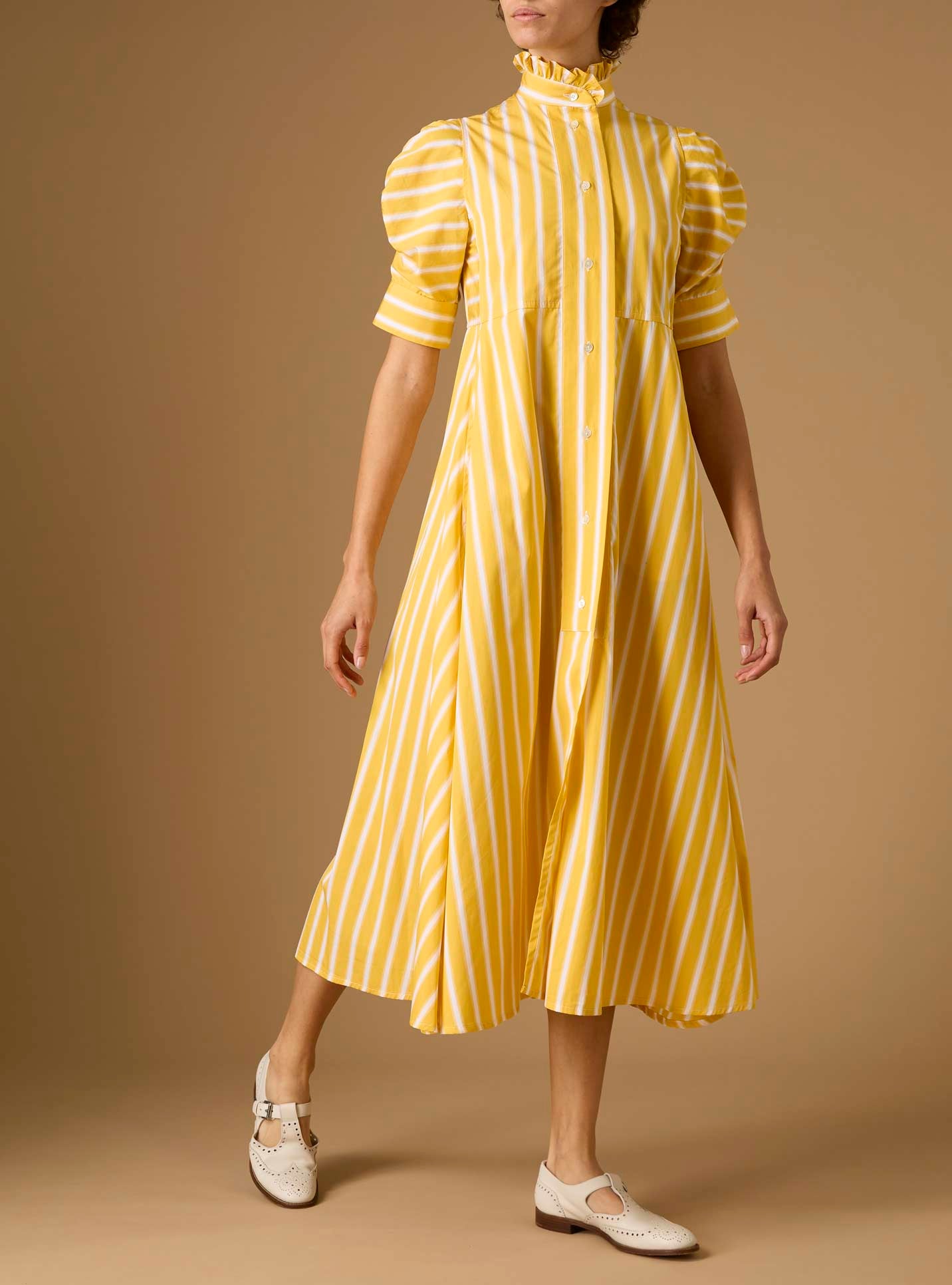 Venetia Downing Poplin Yellow Dress by Thierry Colson