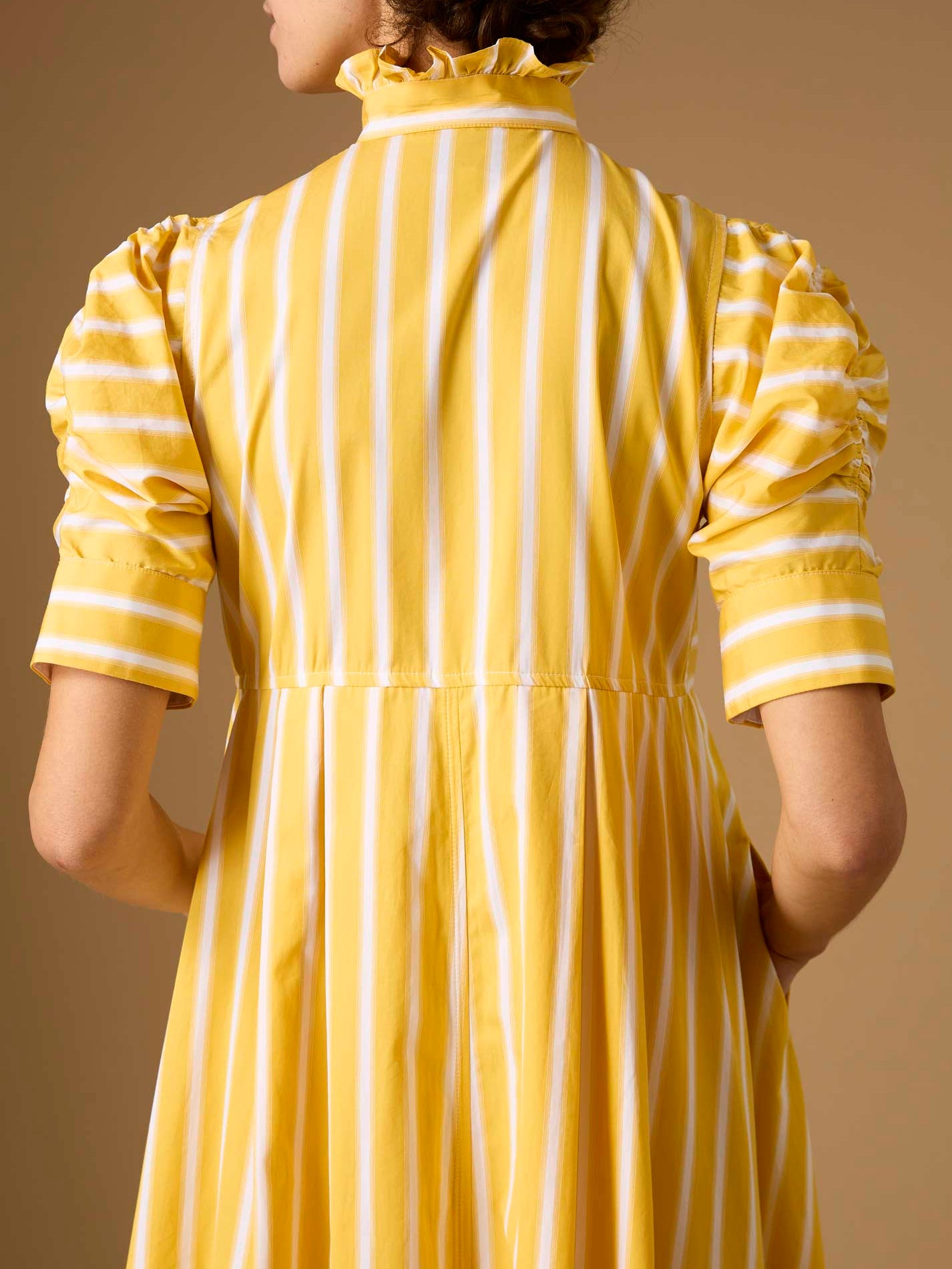 Back detail of Venetia Downing Poplin Yellow Dress by Thierry Colson