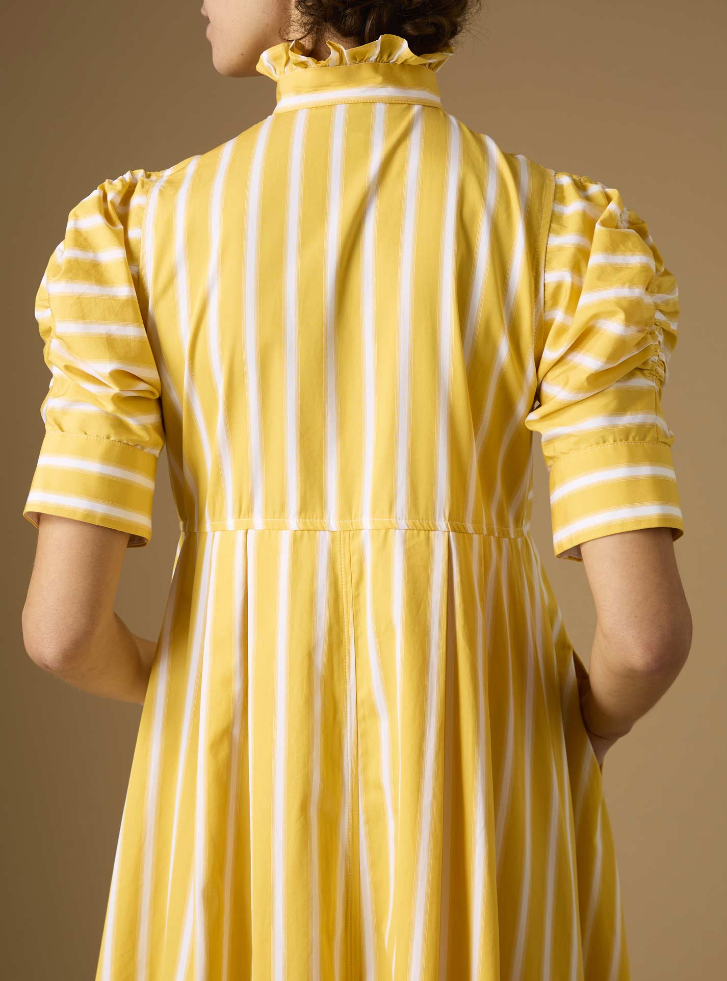 Back detail of Venetia Downing Poplin Yellow Dress by Thierry Colson