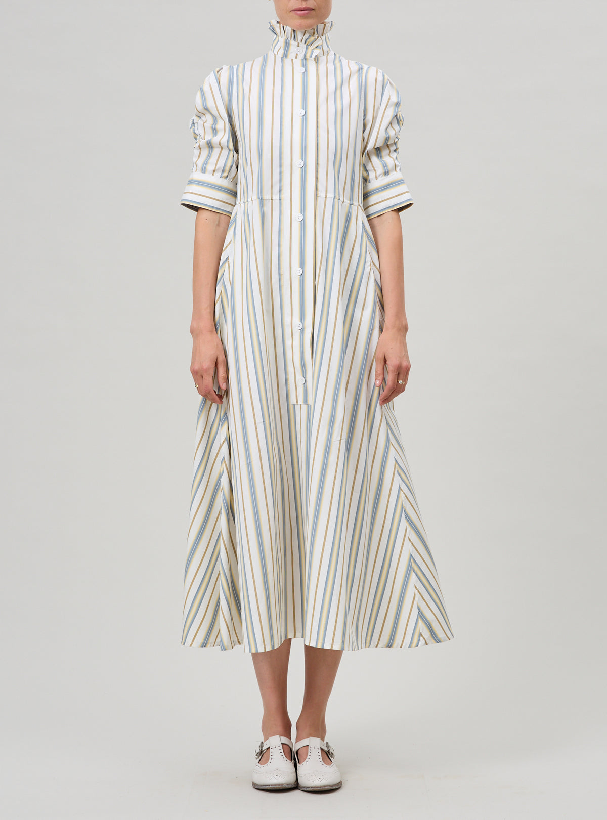 Venetia dress - Yellow & Grey - Capri Stripes