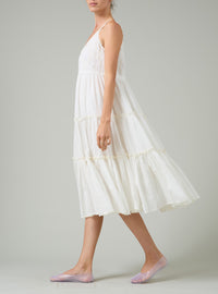 Veruschka Dress - Wild Flower Embroidery - Off-White