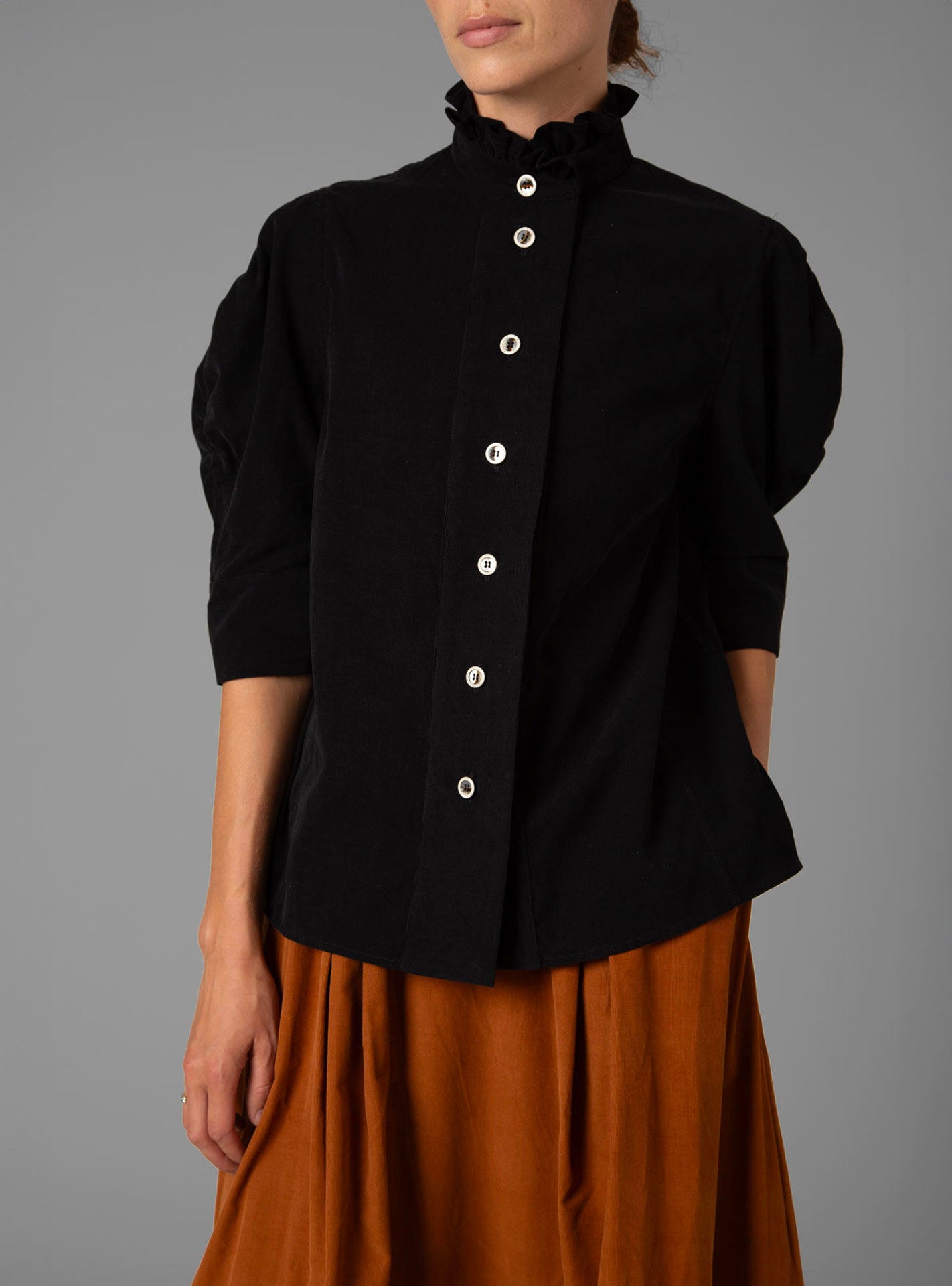 Vita Black Blouse - Tirolean Cord by Thierry Colson