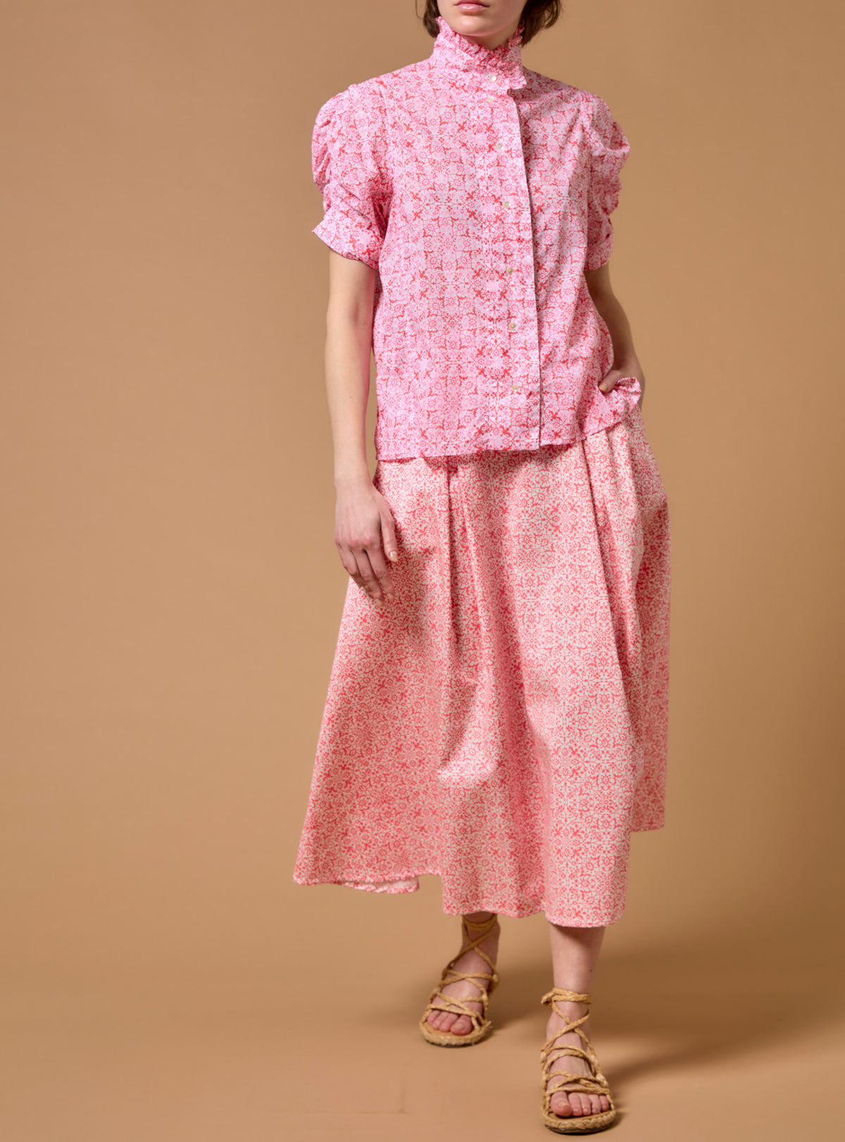 Vita Blouse - Mughal Blockprint - Multico Red