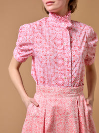 Vita Blouse - Mughal Blockprint - Multico Red