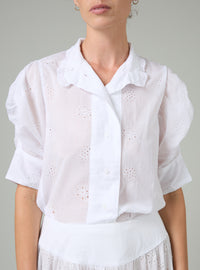 Vita Blouse - Off-White - Floral Eyelet