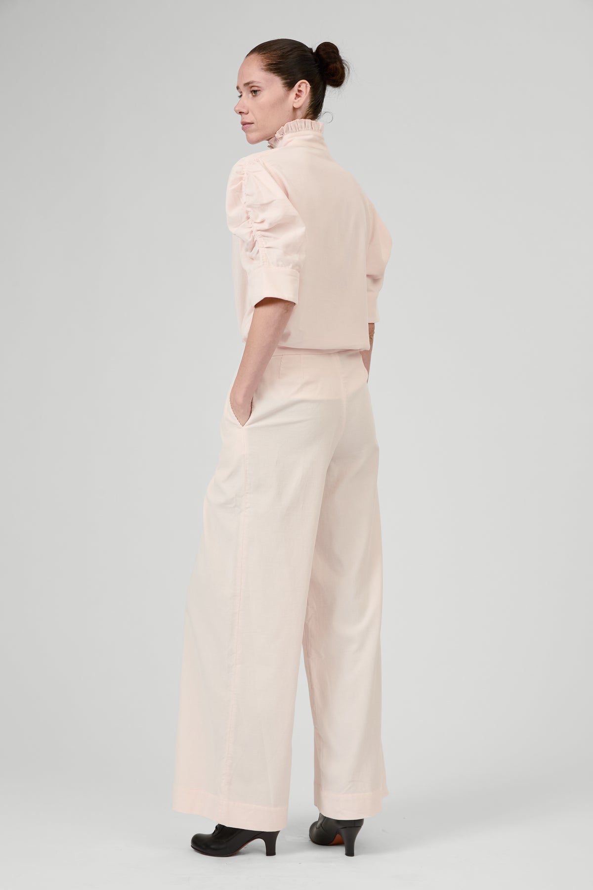 Vita Short Sleeves Shirt - Peony Pink - Plain Corduroy