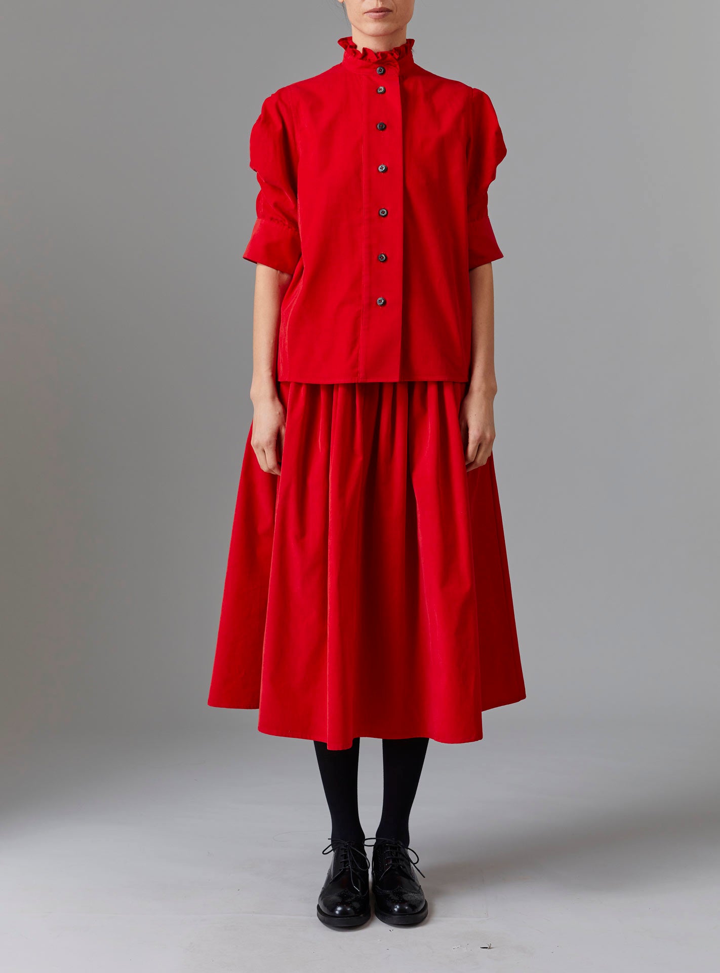 Large view of Vita Red Blouse - Tirolean Cord by Thierry Colson