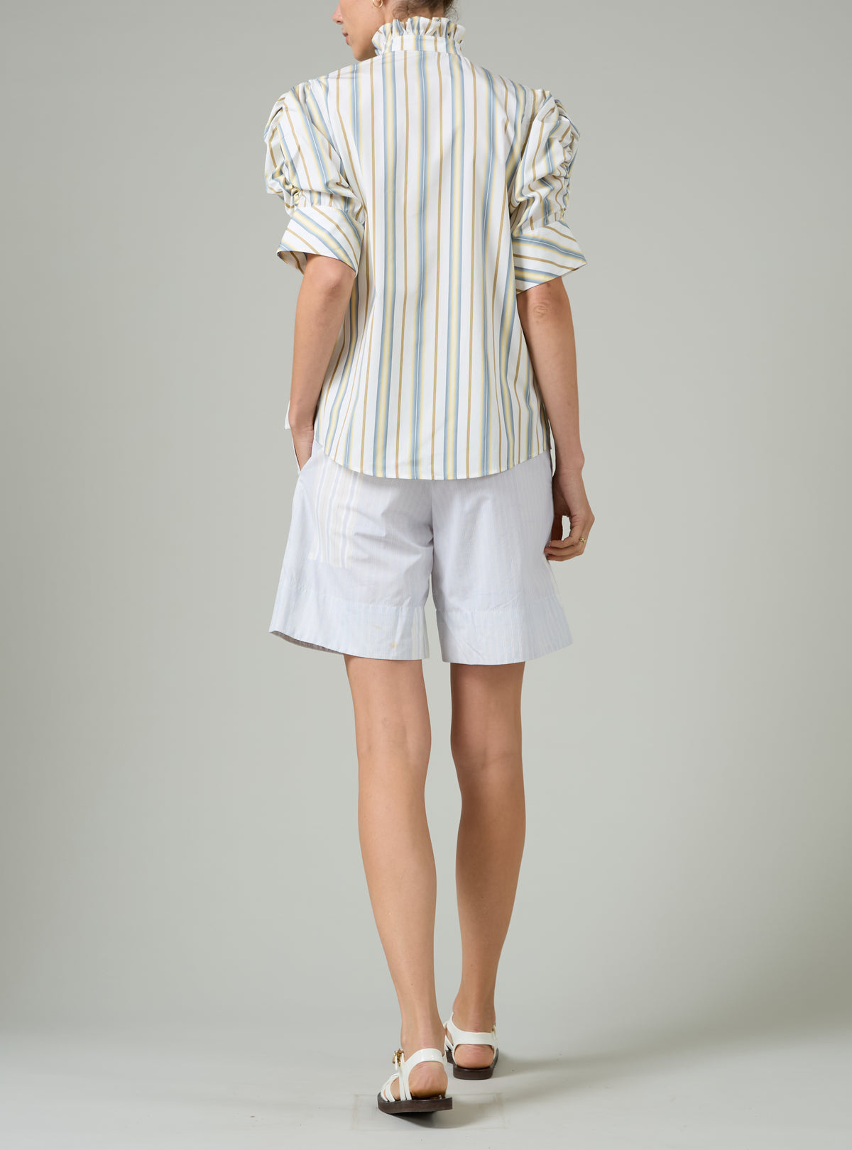 Vita Blouse - Yellow & Grey - Capri Stripes