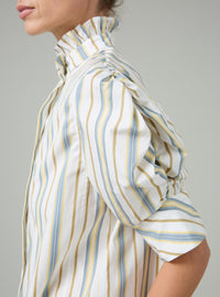 Vita Blouse - Yellow & Grey - Capri Stripes