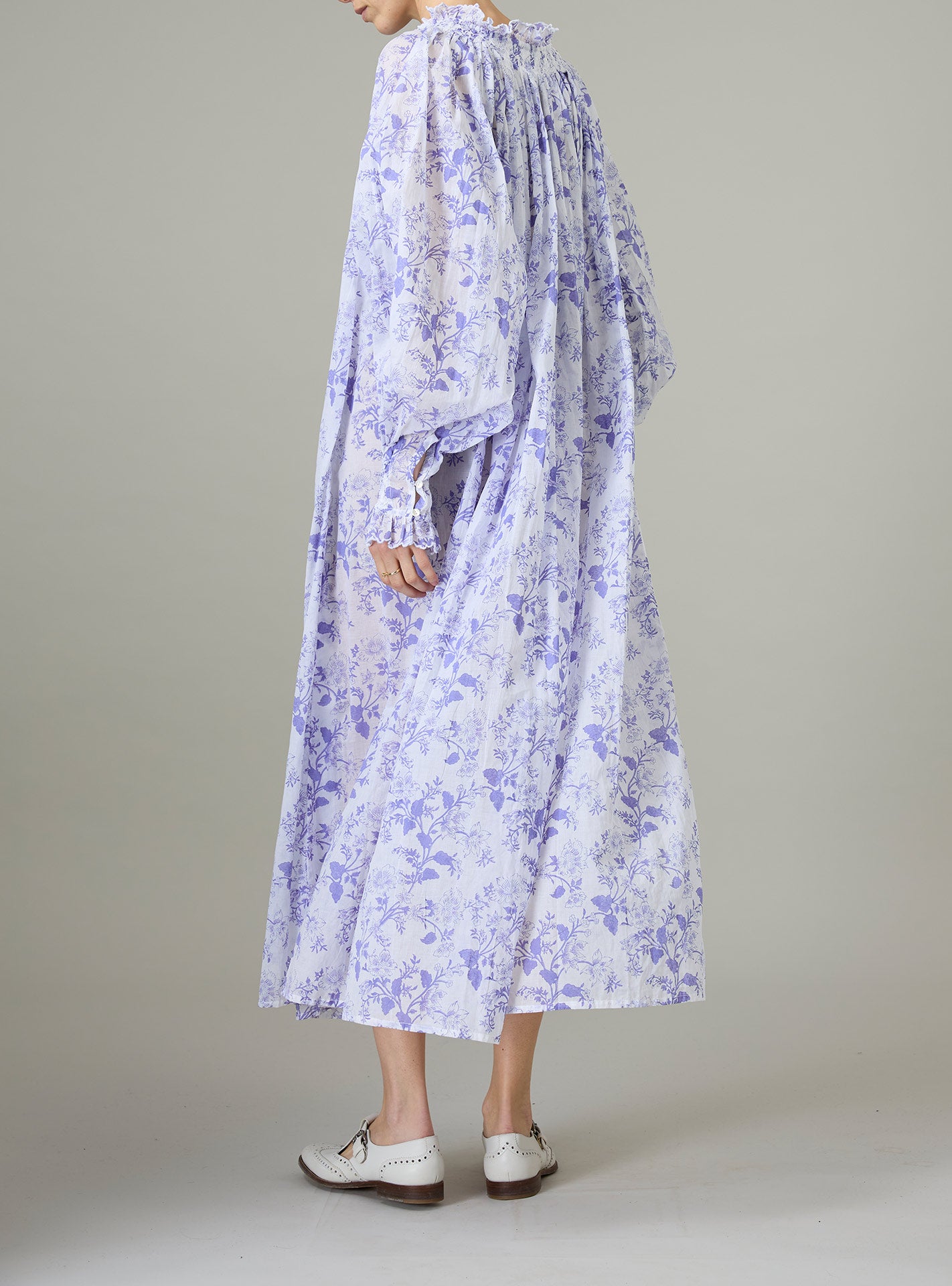 Vladia Chintz White or Lavender Dress - Thierry Colson Vladia Chintz White or Lavender Dress - Thierry Colson