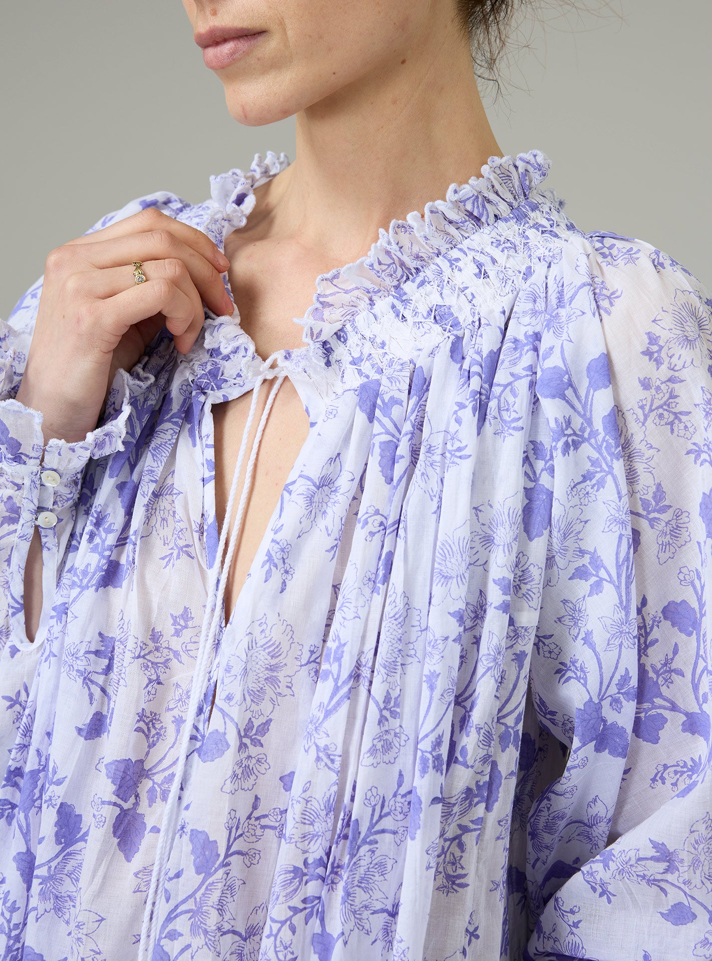 Vladia Chintz White or Lavender Dress - Thierry Colson