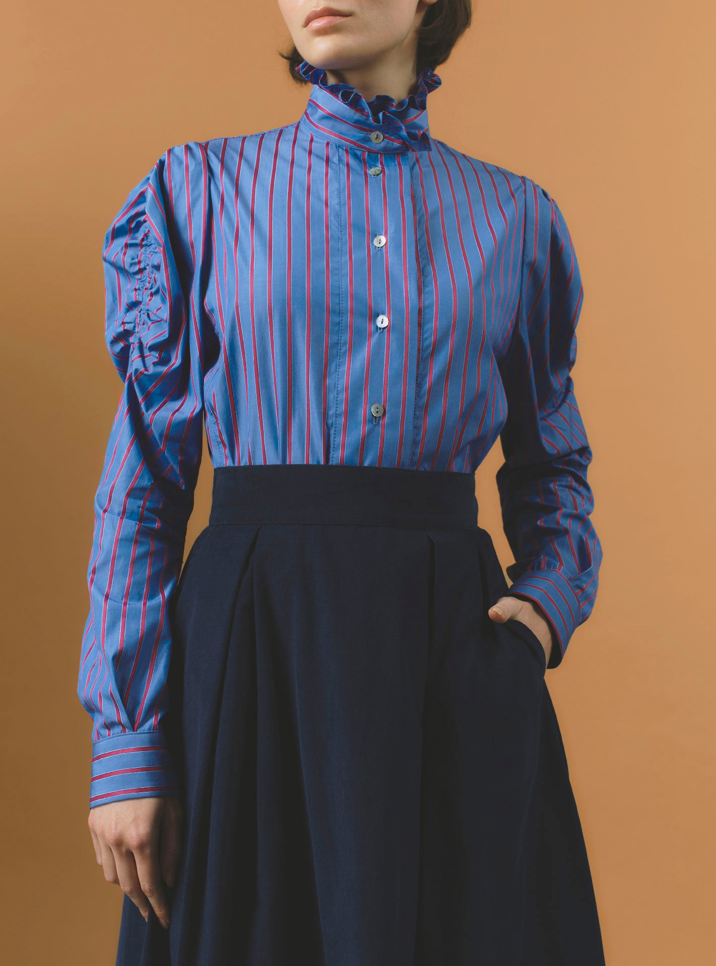 Wind  Bluet / Cherry Stripes Blouse - County by Thierry Colson