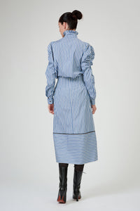 Wind Long Sleeves Shirt - Grey & White - Ascot Stripes