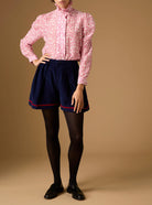 Large view of Wind Bright Rose Blouse with Kenya shorts - Paper Cut Print by Thierry Colson