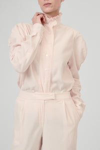 Wind Long Sleeves Shirt - Peony Pink - Plain Corduroy