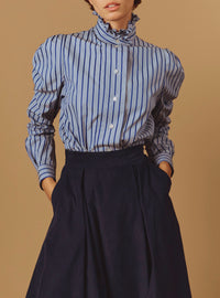 Wind Blouse - County - Grey Navy Stripes