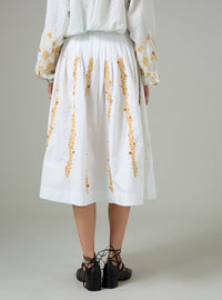 Zazou skirt - Mimosa Embroidery - Cabbage / Gingerbread