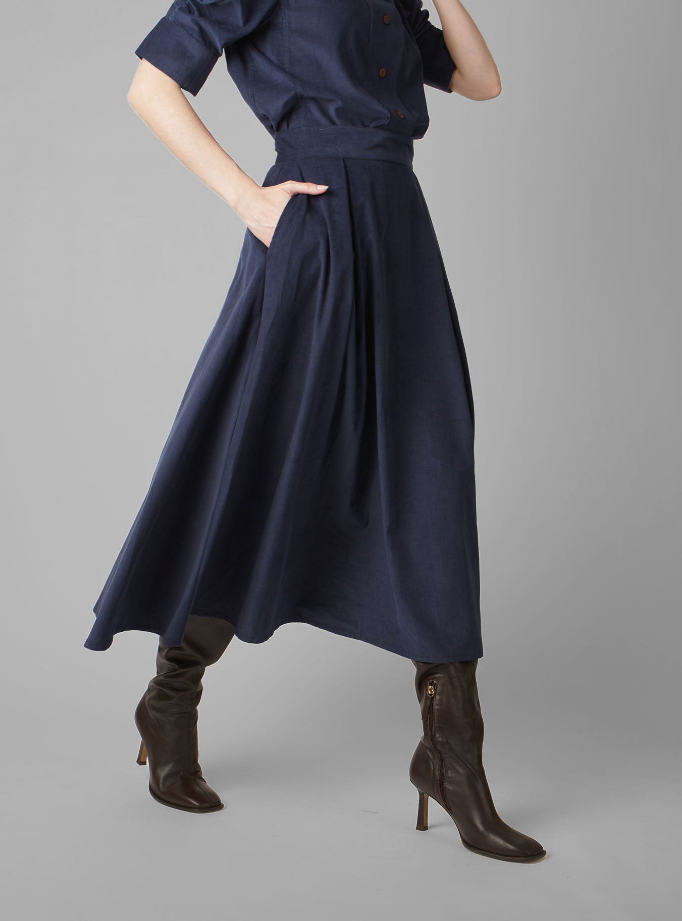 Navy corduroy skirt best sale