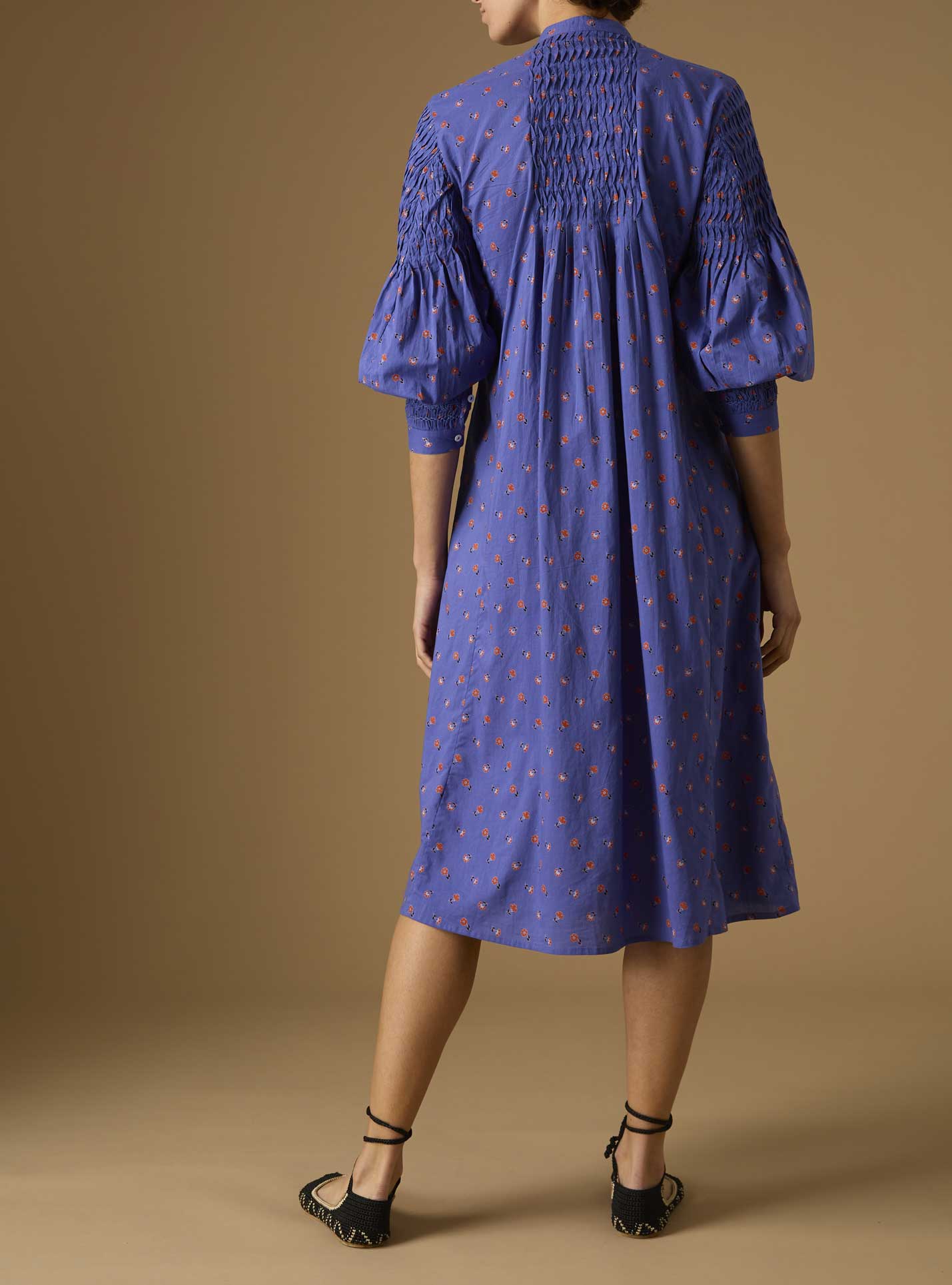 Back view of Yvana Blue dress by Thierry Colson - Pre Spring 2024