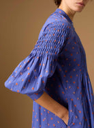 Close-up side view of Yvana Blue dress by Thierry Colson - Pre Spring 2024