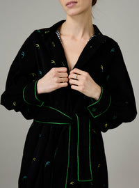 Yvonne Midi Dress - Pavilion Embroidery - Black