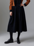 Front view of Zazou skirt black - Tirolean Cord by Thierry Colson