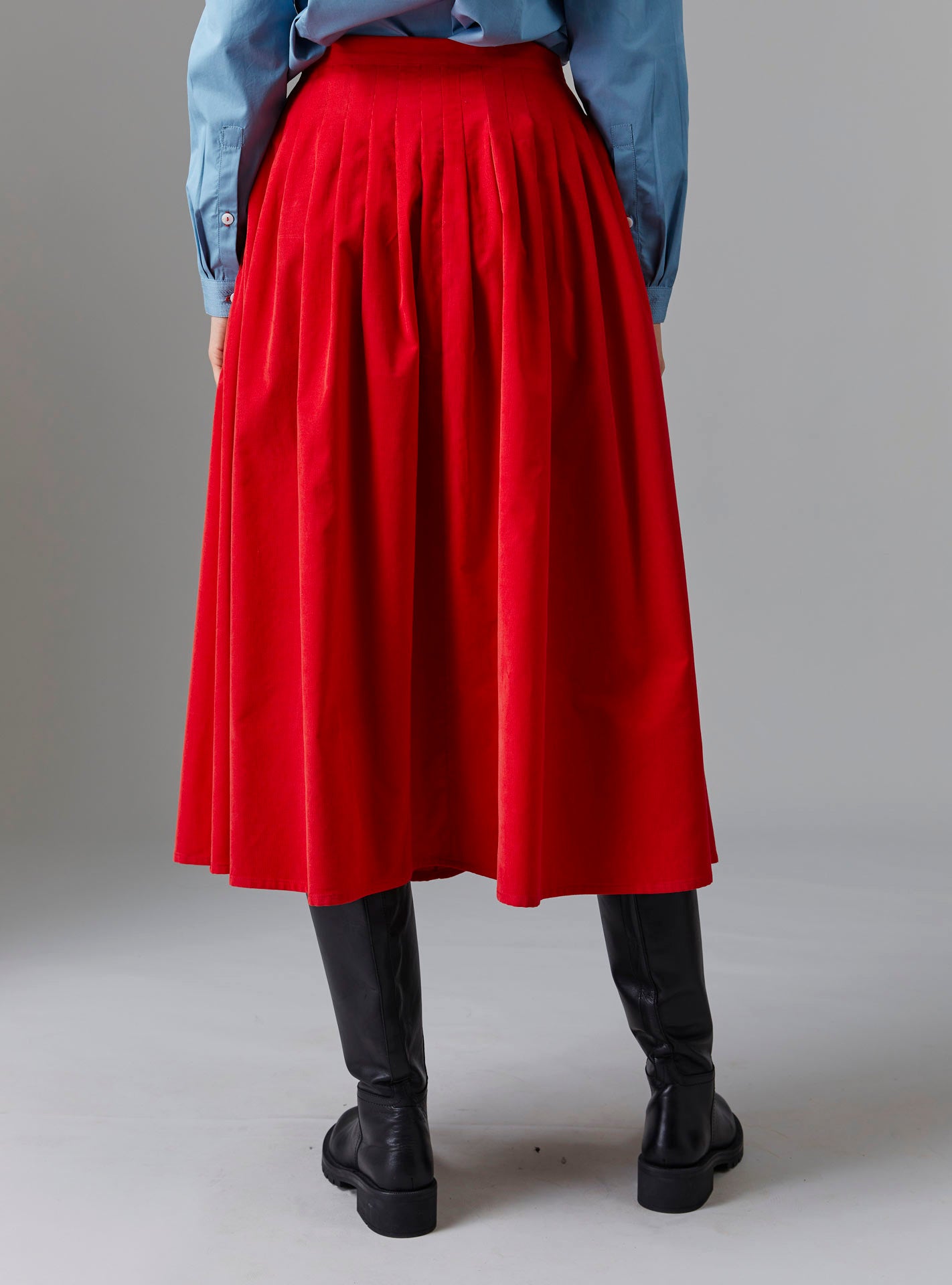 Back view of Zazou Red skirt - Tirolean Cord by Thierry Colson