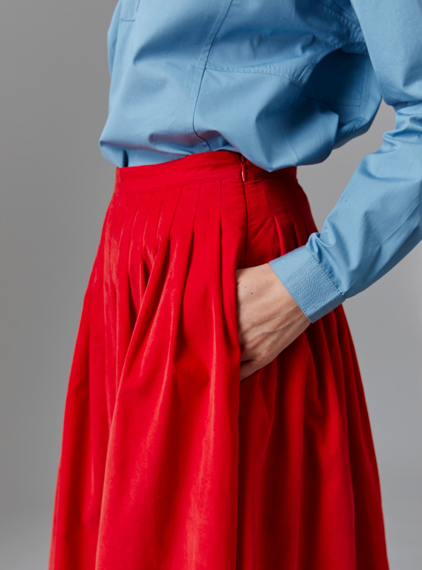 Cord skirt red best sale