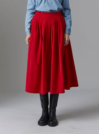 Zazou Red skirt - Tirolean Cord by Thierry Colson