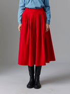 Front view of Zazou Red skirt - Tirolean Cord by Thierry Colson