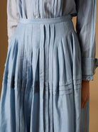 Zazou blue grey skirt soft and light cotton-silk fabric thierry colson detail