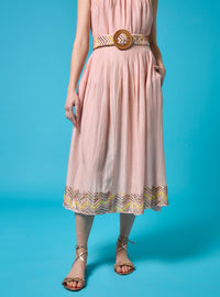 Zouzou Skirt - Glitter Zig-zag Embroidery - Pink