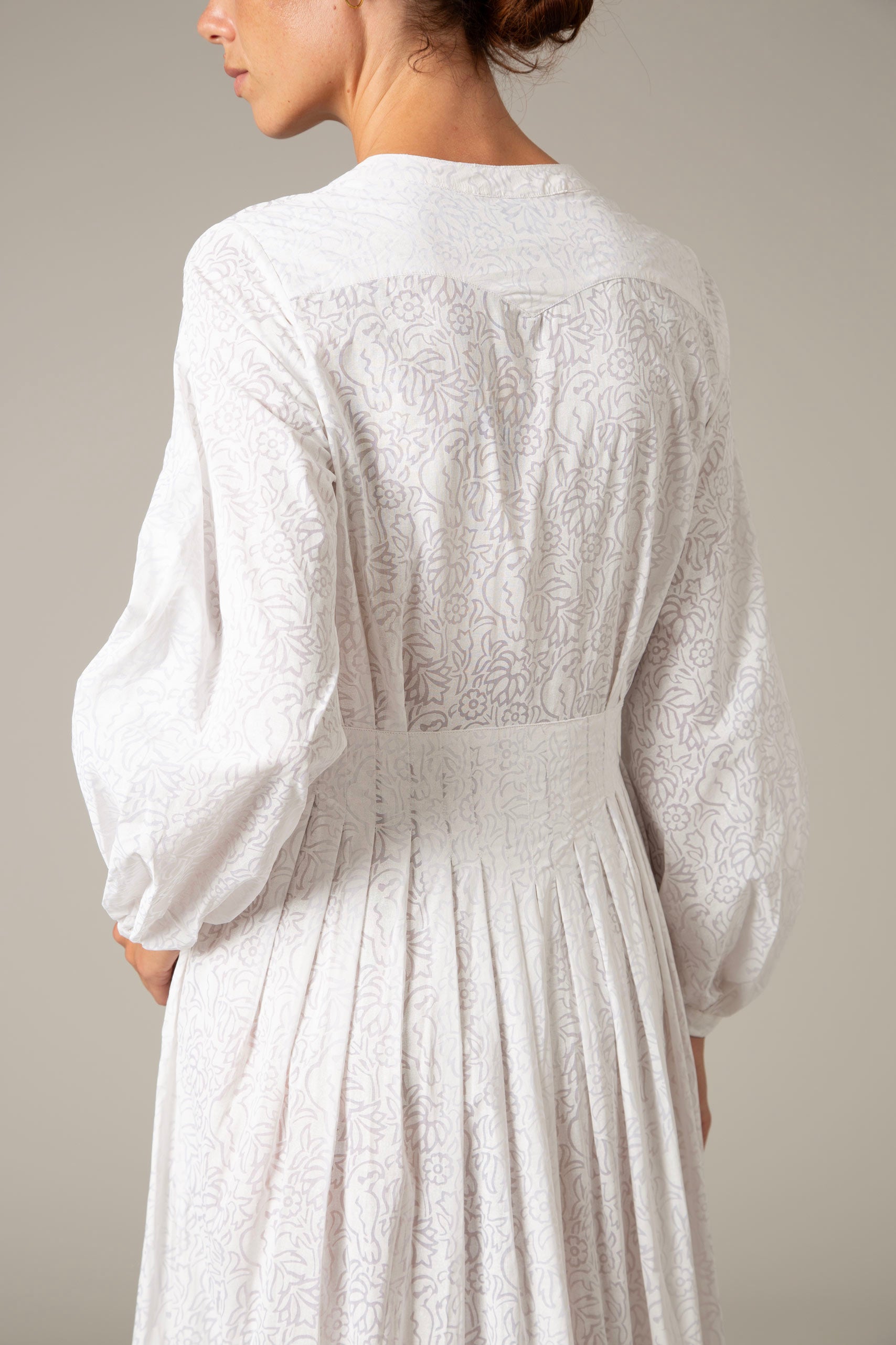 Zorah White Parrot Print Dress by Thierry Colson