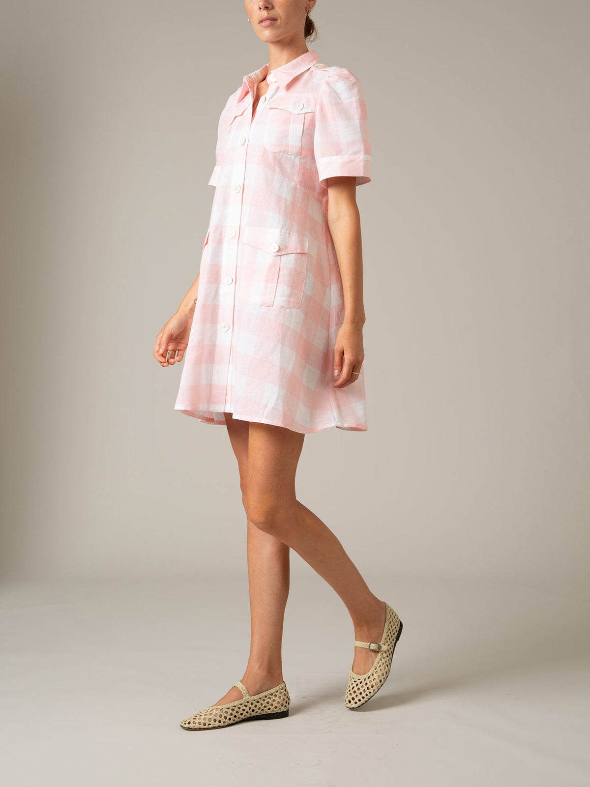 Boa mini Dress - Safari Vichy - Pink