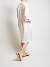 Back view - Iconic Angelica White Shirt knee Dress by Thierry Colson