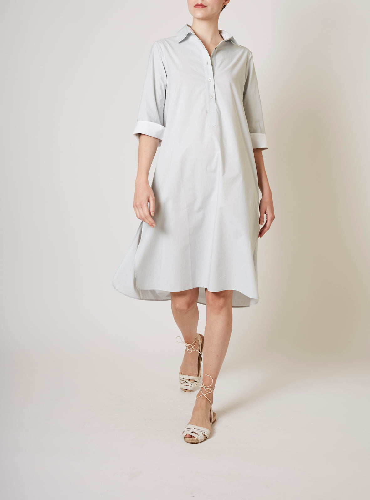 Angelica Pearl grey shirt Dress by Thierry Colson