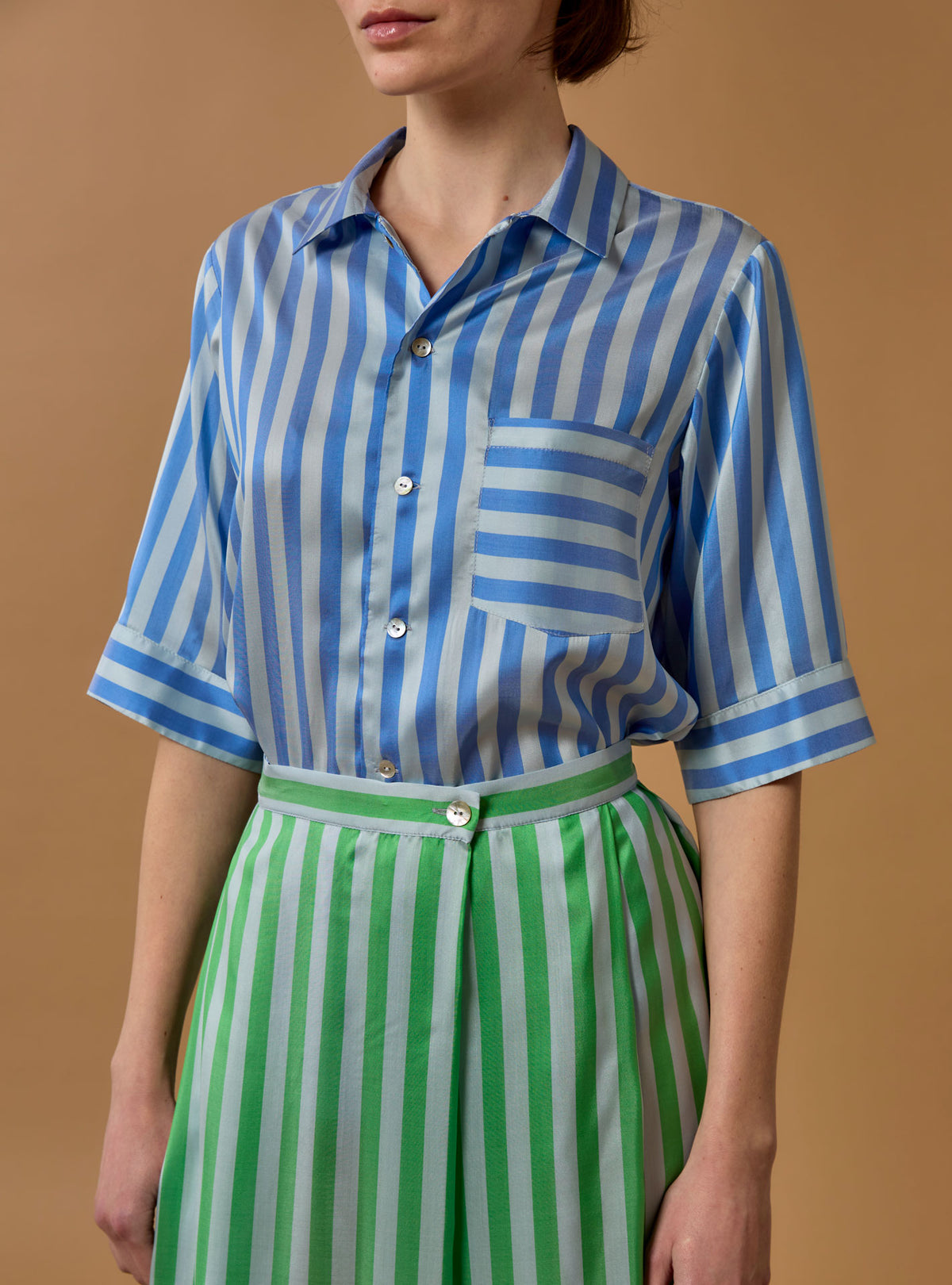 Zouk Shirt - Bouboulina Stripes - Sapphire