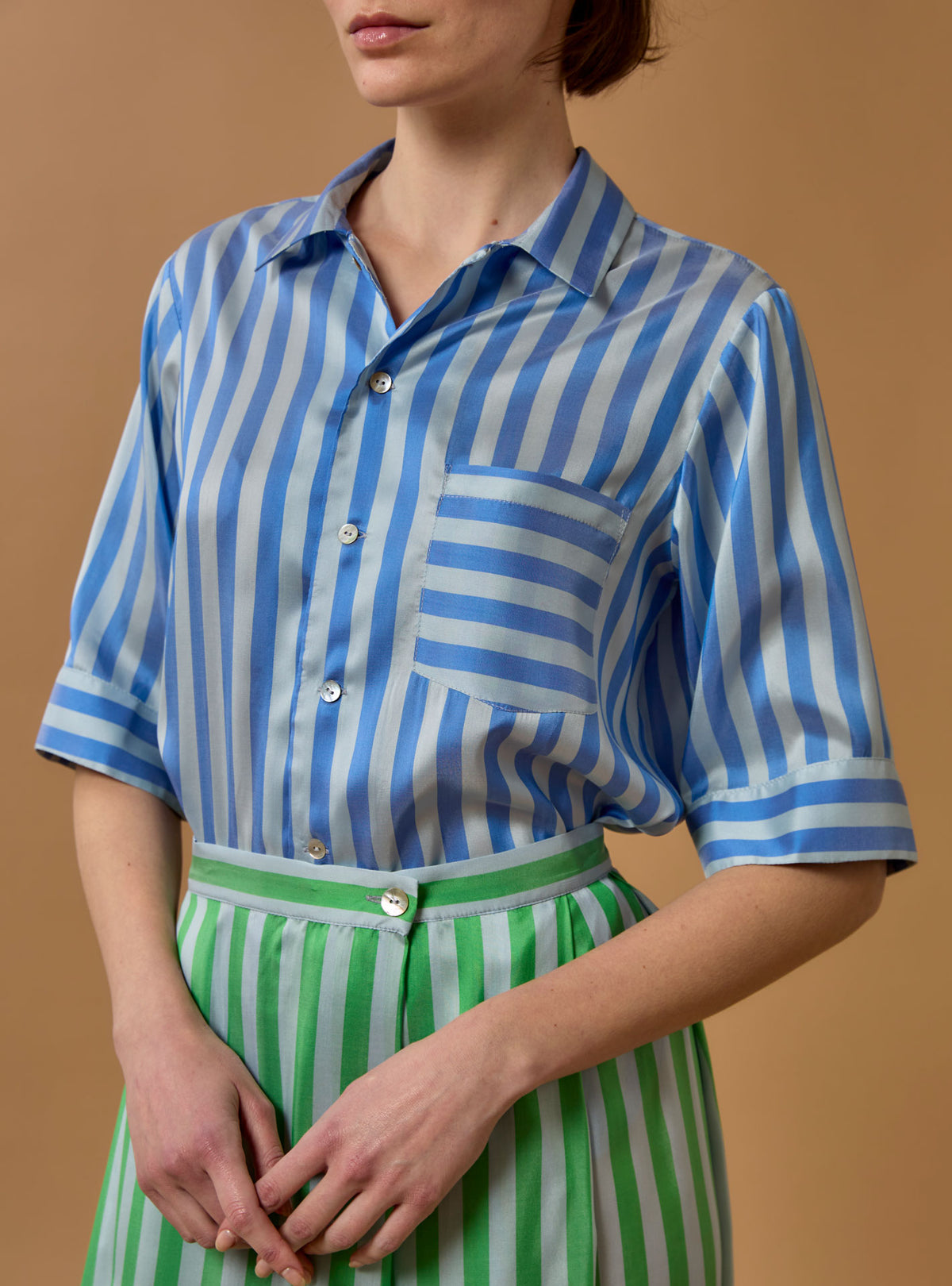 Zouk Shirt - Bouboulina Stripes - Sapphire