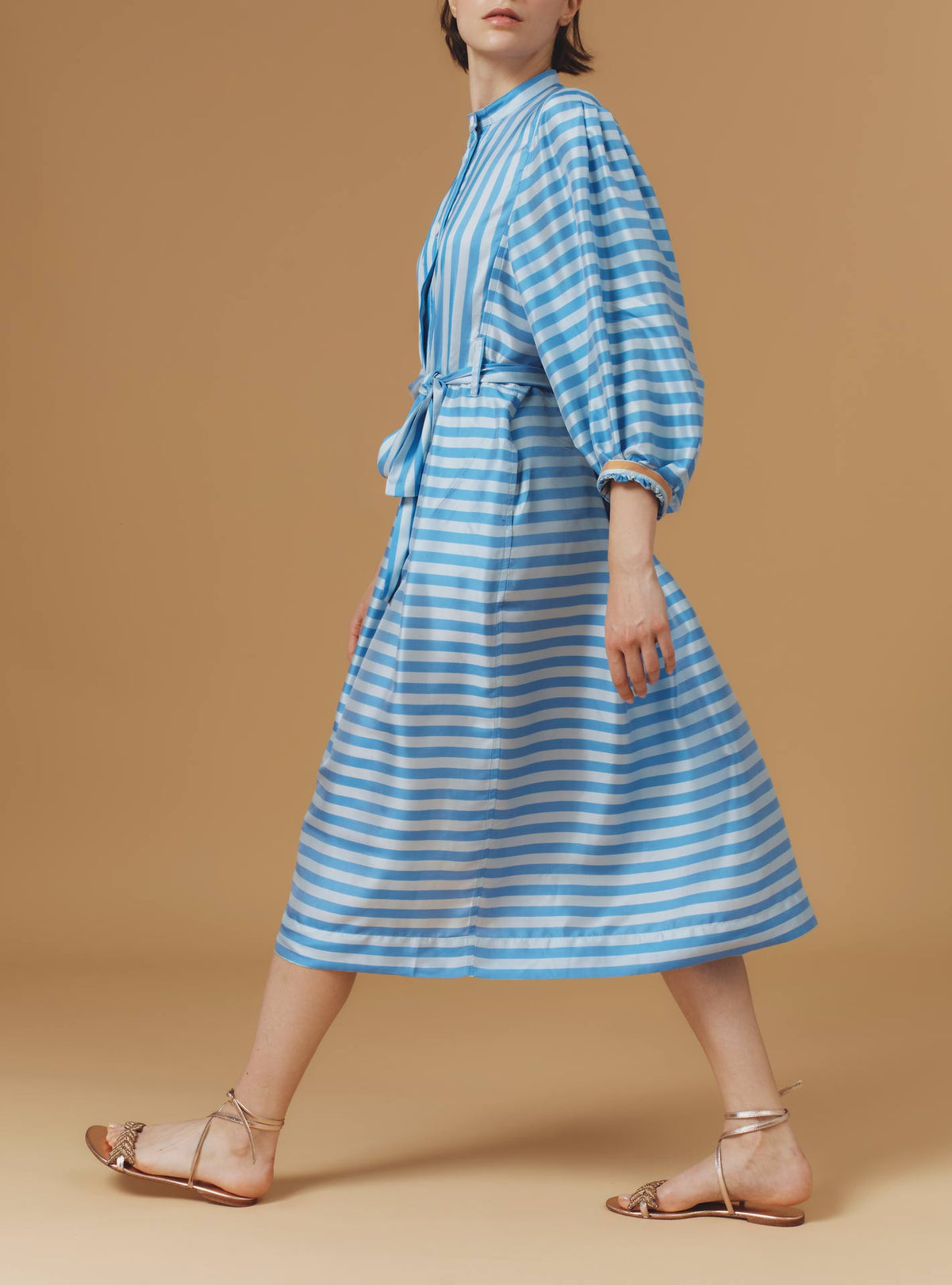 Yvonne Calf Dress - Bouboulina Stripes - Sapphire