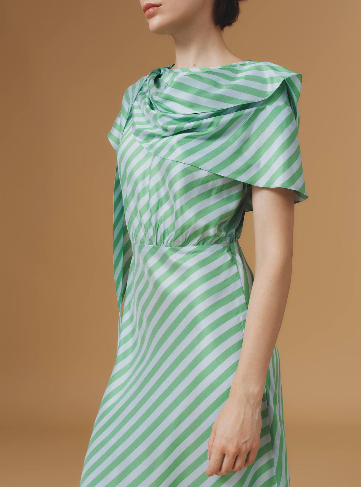 Whitney Midi Dress - Bouboulina Stripes - Emerald