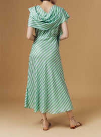 Whitney Midi Dress - Bouboulina Stripes - Emerald